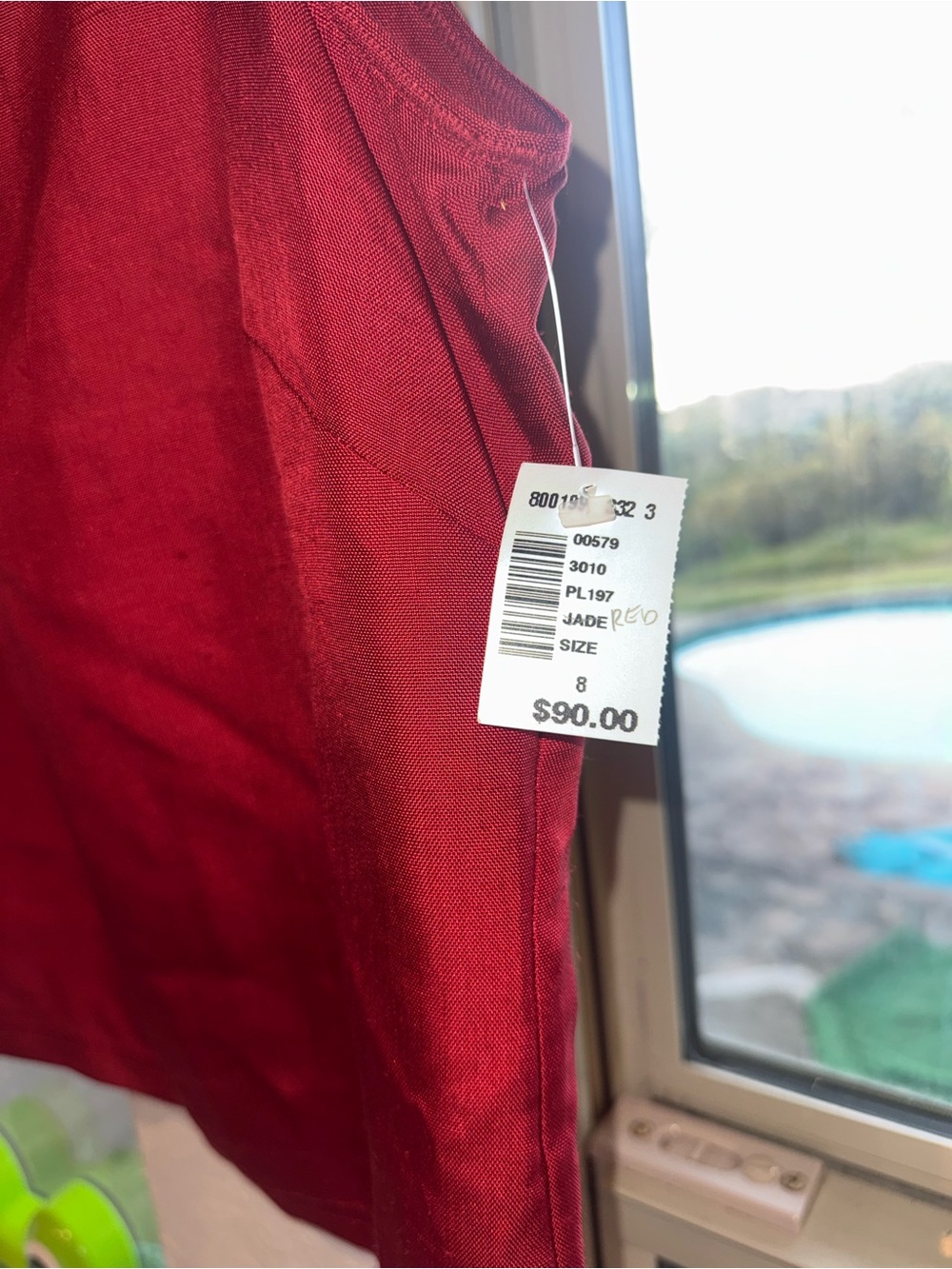 Vintage Blue Ice 100% Silk Red Tank Top Size 8 NWT $90